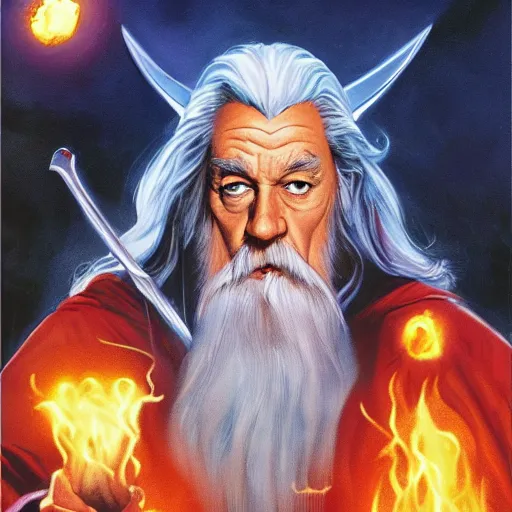 Prompt: comic book cover for'gandalf and the quest for pizza ', art by alex ross