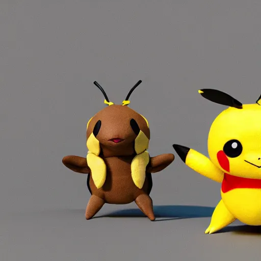 Image similar to pokemon bee cutie stuffed animal friends, unreal ungine 5, octane render, cinema 4 d, by deema egorov