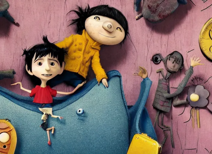 Image similar to a very high resolution image from a new movie. stop motion. coraline. directed by wes anderson