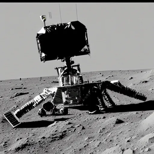 Image similar to mysterious alien machine on the lunar surface, nasa photo