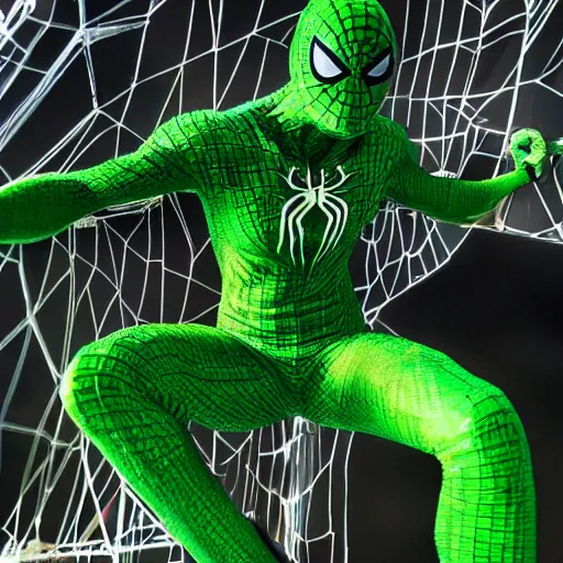 Image similar to green spiderman