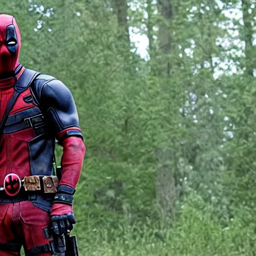 Image similar to deadpool in the walking dead 4 k detailed super realistic