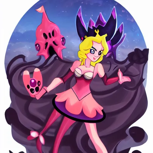 Image similar to princess peach as a dark demon