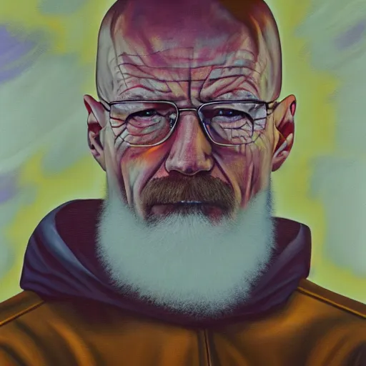 Image similar to walter white, oil on canvas