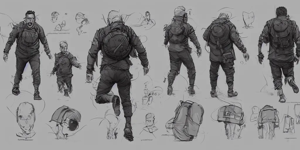 Image similar to cartoonish paul rudd running, character sheet, fine details, concept design, contrast, kim jung gi, greg rutkowski, trending on artstation, 8 k, full body, turnaround, front view, back view, ultra wide angle