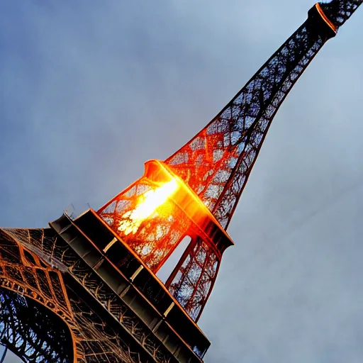 Image similar to explosion in the eiffel tower