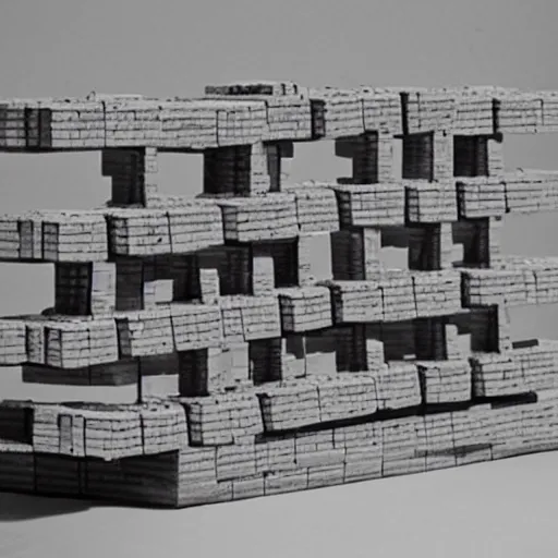 Image similar to ship of theseus made of blocks,