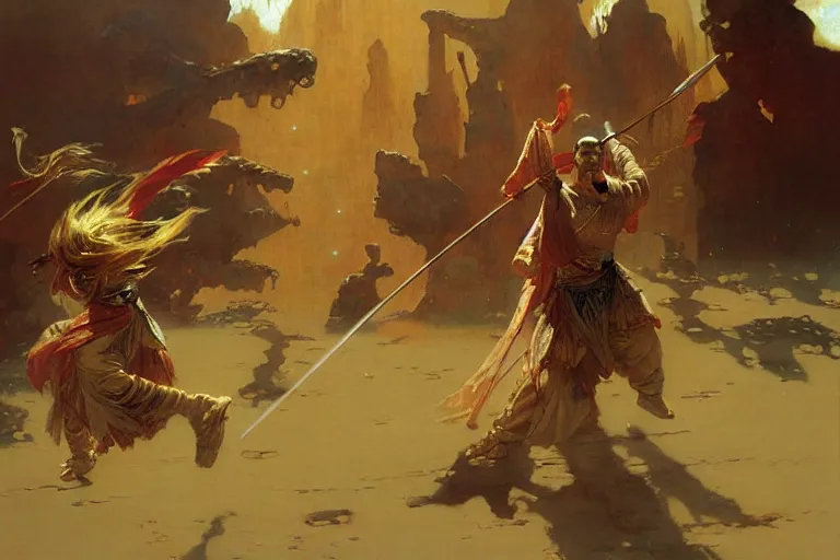 Image similar to wuxia, space, painting by gaston bussiere, craig mullins, j. c. leyendecker