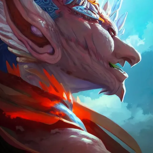 Prompt: anime portrait of a dragon as a shaman yedi using dark force to eliminate trump as an anime antagonist by Stanley Artgerm Lau, WLOP, Rossdraws, James Jean, Andrei Riabovitchev, Marc Simonetti, and Sakimichan, trending on artstation