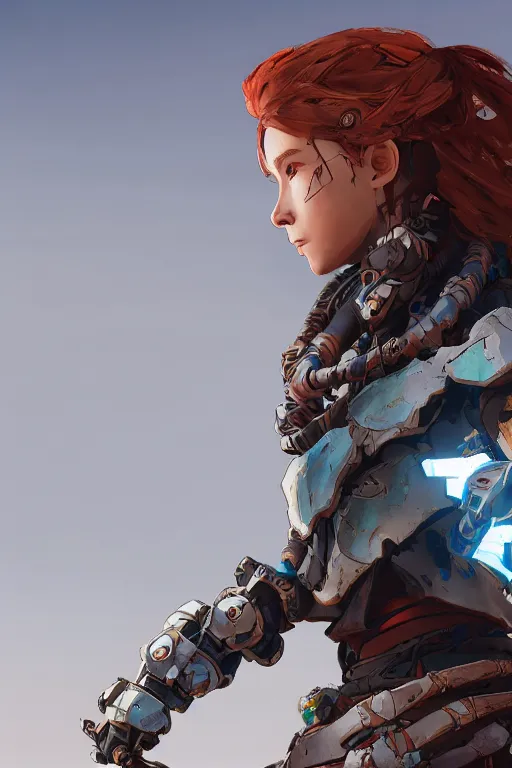 Image similar to combination suit armor aloy horizon forbidden west horizon zero dawn robot ninja mask helmet backpack tribal, aesthetic octane render, 8 k hd resolution, by ilya kuvshinov and cushart krentz and gilleard james radiating a glowing aura cgi rtx 2 0 2 2