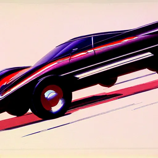 Image similar to concept art for a car that kills the driver, painted by syd mead, high quality