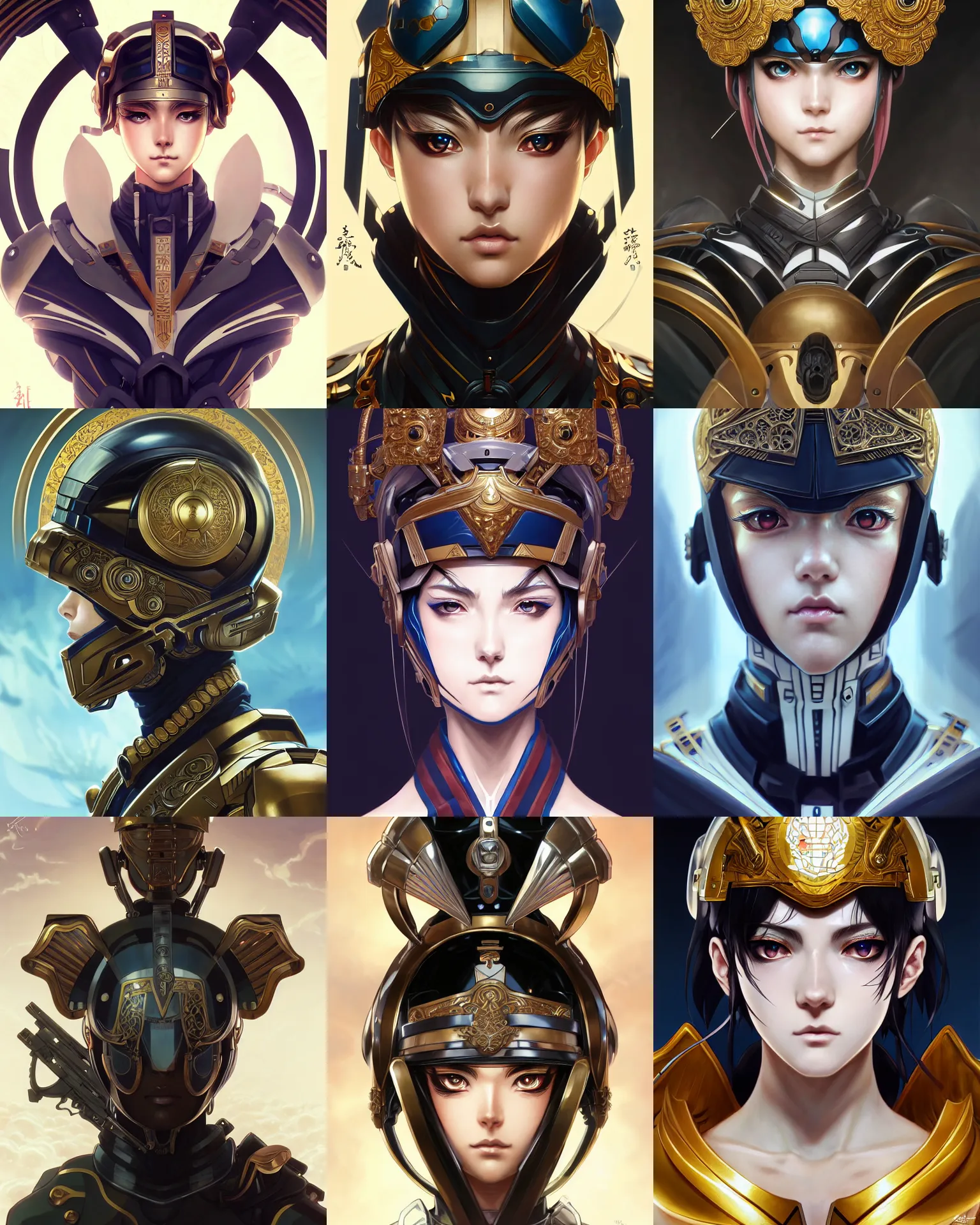 Prompt: symmetry!!!!!! beautiful anime soldier close portrait, sci - fi, aquatic, wearing ornate helmet, ultra detailed, elegant, intricate, anime, dynamic lighting, digital art, digital painting, artstation, wlop, sharp focus, illustration, art by artgerm and greg rutkowski and alphonse mucha, 8 k