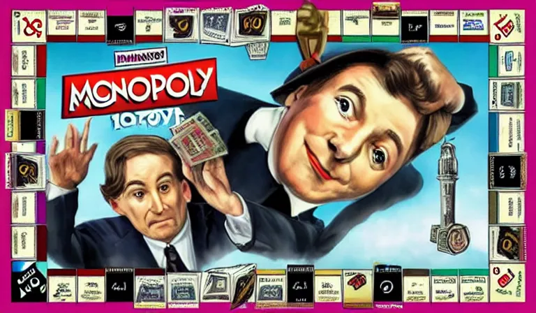 Image similar to the box art for monopoly : divine comedy edition