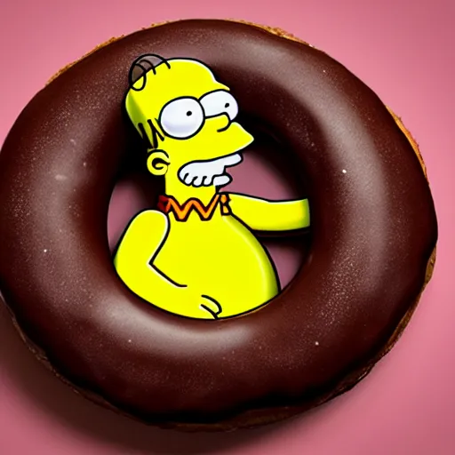 Prompt: homer simpson as a donut