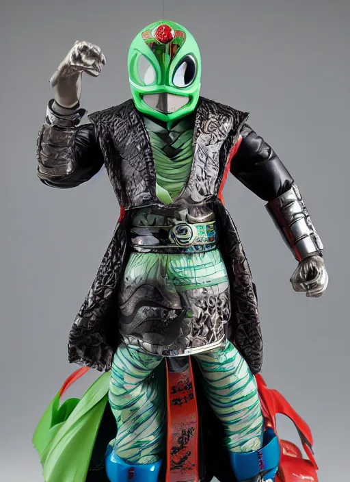 Image similar to fat kamen rider sofubi, product photography