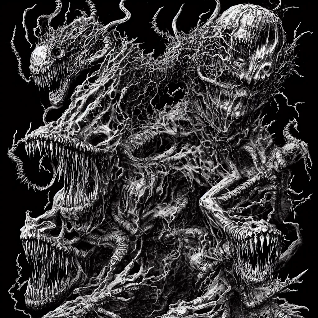 Image similar to a strange eerie magical scary creature in an eerie uncanny hell, translucent neon, horror, concept art, detailed, intricate, award - winning, cinematic, by kentaro miura