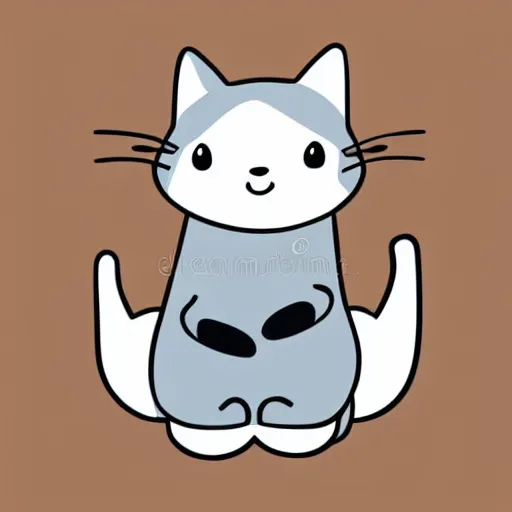 Cartoon cat. in simple cute style, isolated vector | Stable Diffusion |  OpenArt