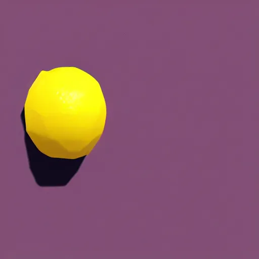 Image similar to a render of a low polygon lemon,