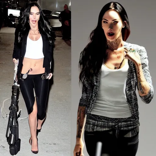 Prompt: megan fox quadriplegic queen