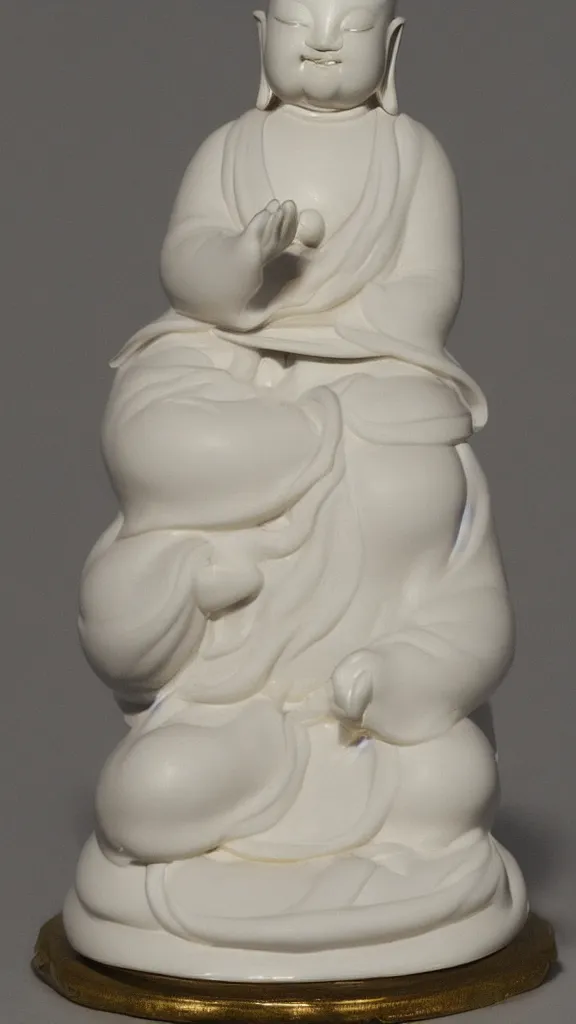 Image similar to porcelain rabbit budda statue painted by john singer sargent