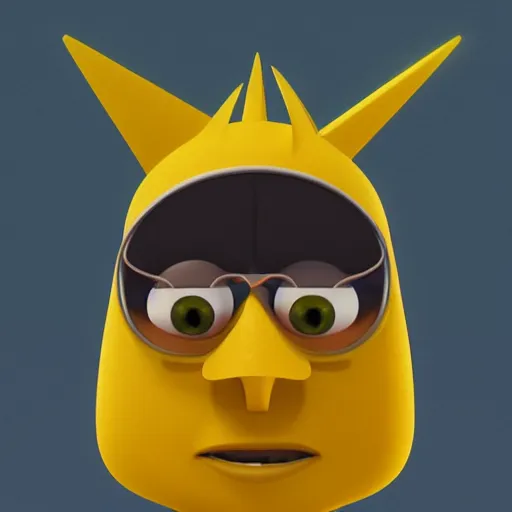 Prompt: Yellow Patric star profile picture by Pixar, asymmetrical, Organic Painting , Matte Painting, geometric shapes, hard edges :2 by Goro Fujita:4