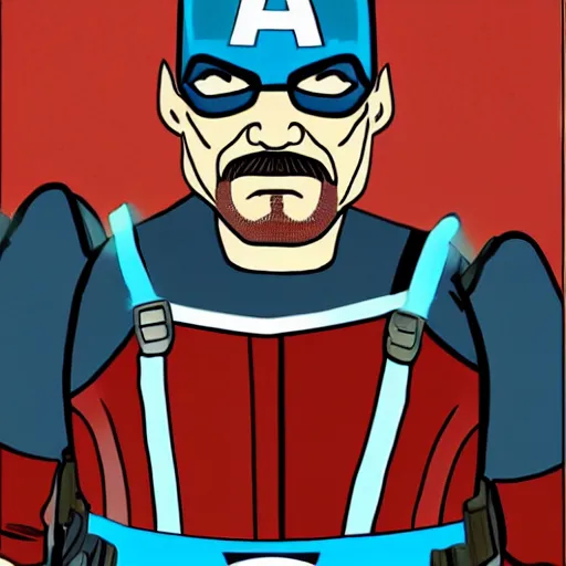 Prompt: Walter White as captain america