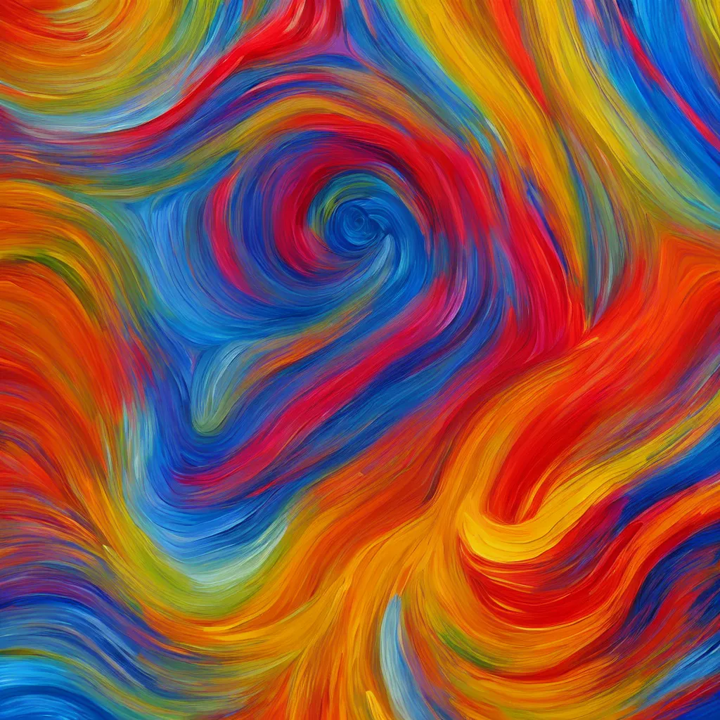 Image similar to oil painting, colourful popping stripes on canvas, artstation, design award