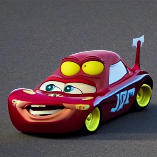 Prompt: car jesus christ dressed up like a car, as a car from the movie pixar's cars 2,