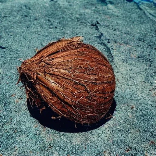 Image similar to a photo of a brown coconut is wearing a dress