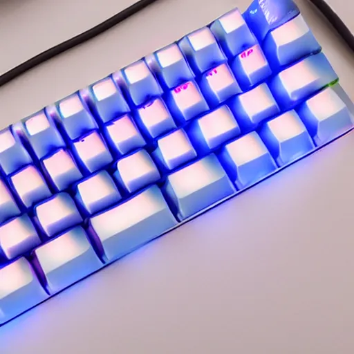 Image similar to a custom mechanical keyboard with theme of blue flames