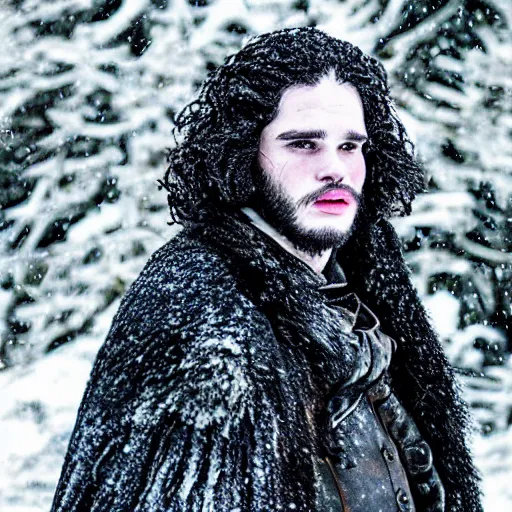 Image similar to john snow made of snow