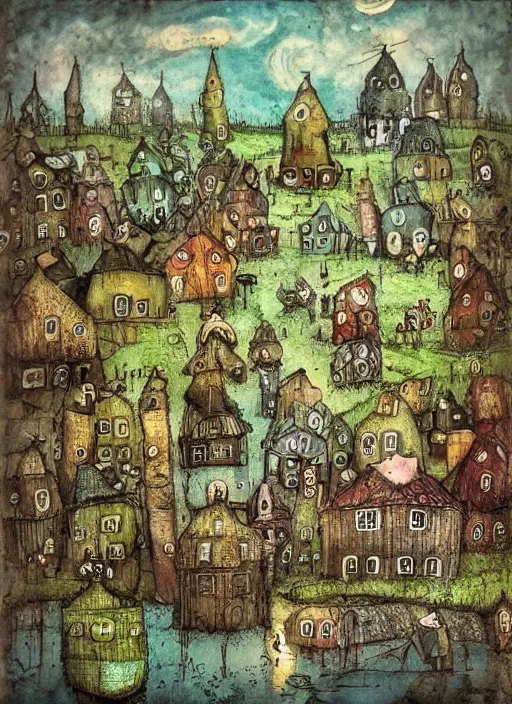 Image similar to a village by alexander jansson