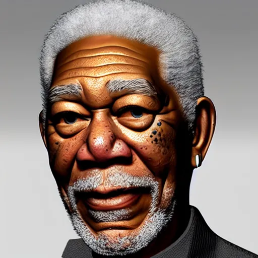 Prompt: 3 d render of morgan freeman