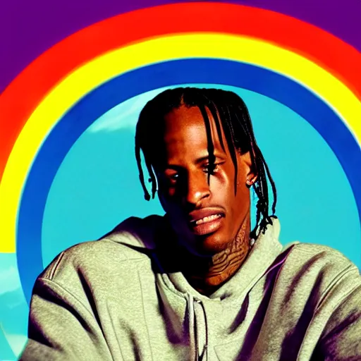 Travis Scott sitting on a chair floating over Earth, | Stable Diffusion ...