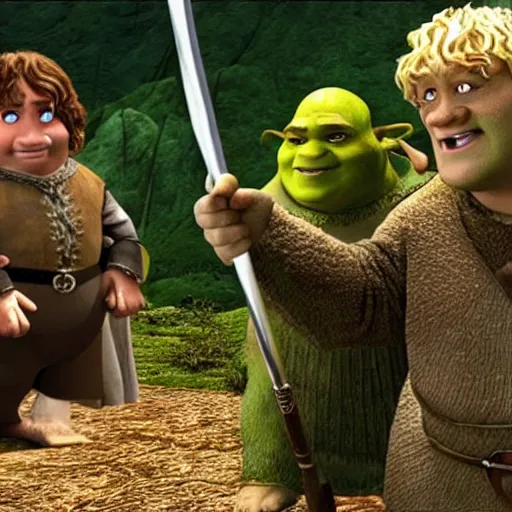 Image similar to lord of the rings in the movie shrek