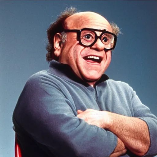 Prompt: danny devito obsessed with barbies 1 9 8 0 s children's show, detailed facial expressions