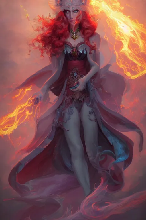 Image similar to beautiful girl necromancer in organic flaming velvet, wizard of the coast casting magic spell, angel, magic storm and thunder clouds, fantasy, magic the gathering, hyper detailed, 3 d render, hyper realistic detailed portrait, peter mohrbacher