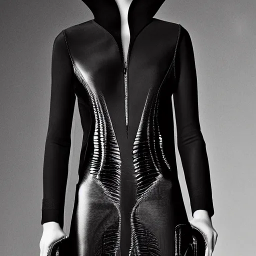 Prompt: giger hugo boss high fashion