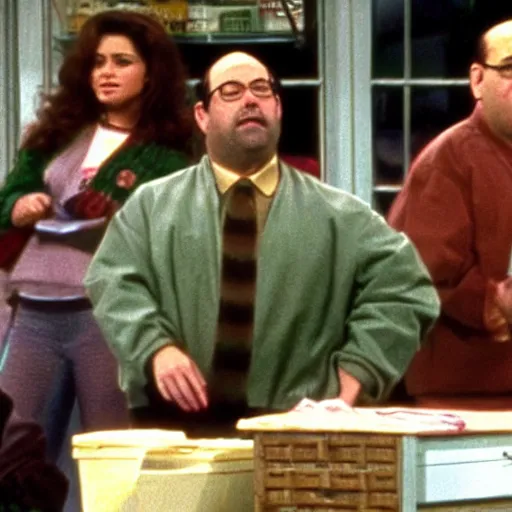 Image similar to George Costanza on Seinfeld selling a big bag of weed