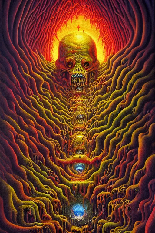 Prompt: a photorealistic painting of an isometric nightmare horror by johfra bosschart, lisa frank, dark fantasy art, high detail, trending on artstation