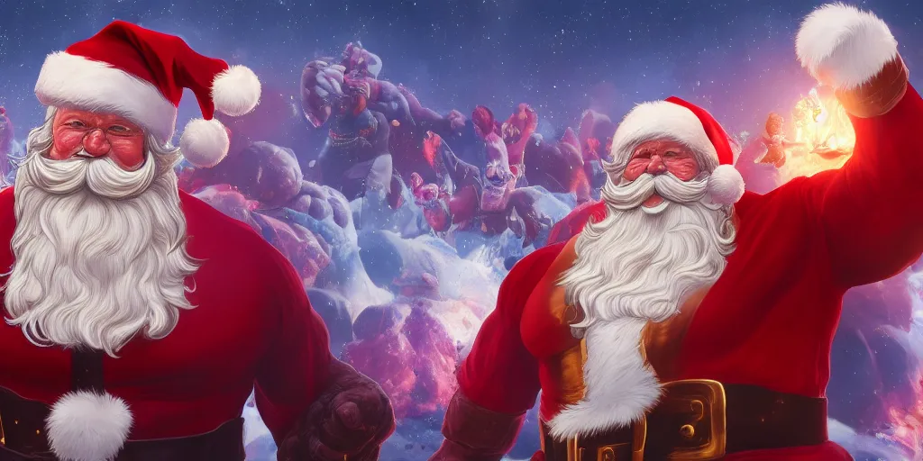 Prompt: Santa Claus is Thanos, hyperdetailed, artstation, cgsociety, 8k