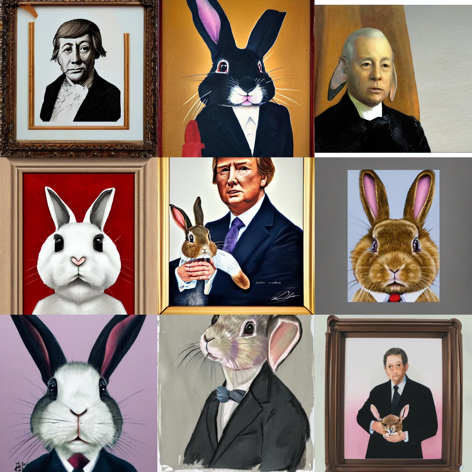 Prompt: portrait rabbit president