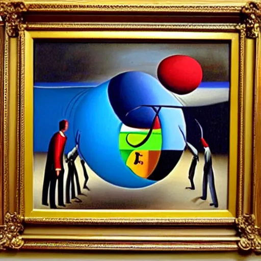 Image similar to inflation, money and supply chain hurting global population, abstract surreal oil painting by salvador dali - w 7 6 8