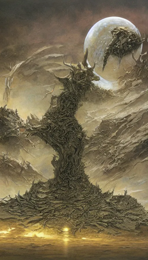 Image similar to The end of an organism, by john howe