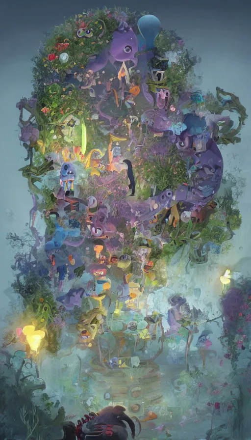 Image similar to life and death mixing together, by pixar concept artists