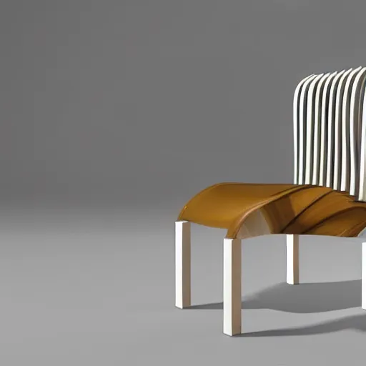 Image similar to a chair with a wooden frame and white upholstered seat, a 3 d render by ned m. seidler, trending on behance, gutai group, rendered in maya, made of insects, art deco