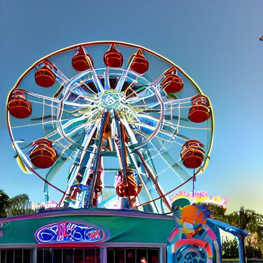 Prompt: jellyfish ferris wheel, cfg = 1 0