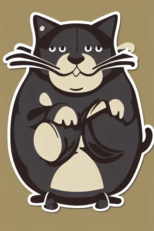 Image similar to Cat that is a sumo wrestler, sticker, colorful, illustration, highly detailed, simple, smooth and clean vector curves, no jagged lines, vector art, smooth