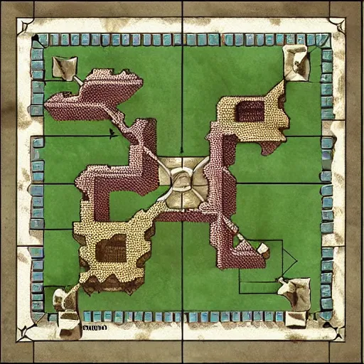 Prompt: crosshead studios dungeondraft map fort battlemap call of duty multiplayer map design symmetrical