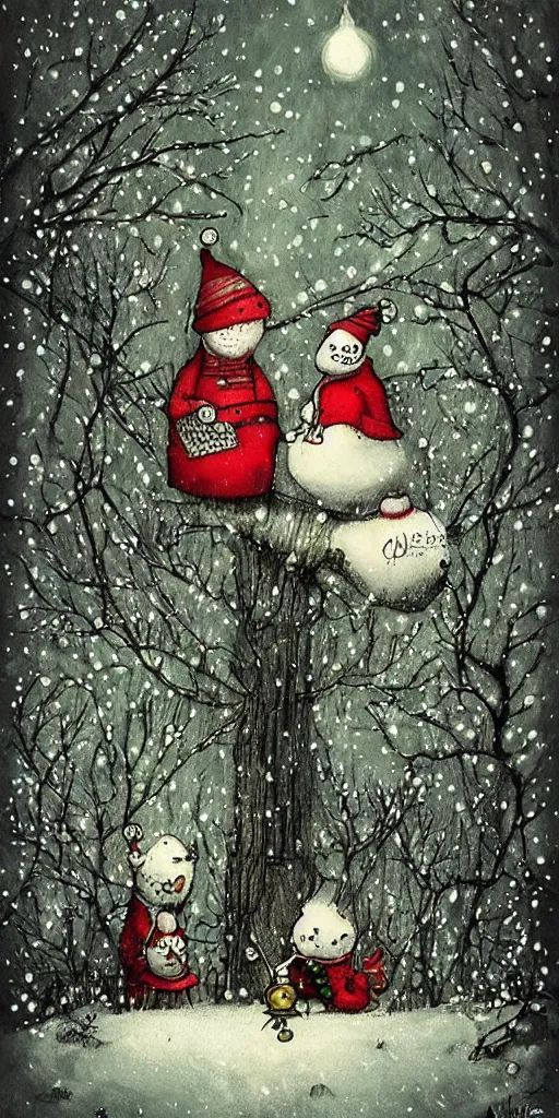 Image similar to a christmas card scene by alexander jansson